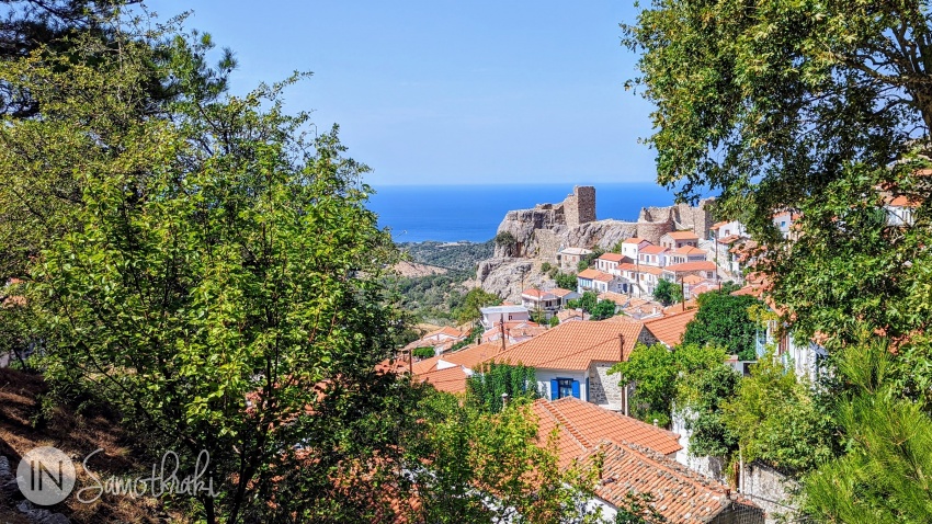 View of Chora from the forest