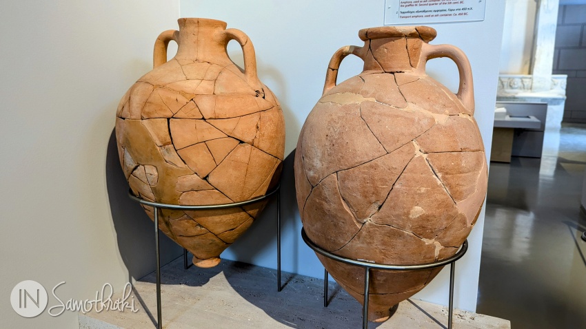 Urns from around 450 B.C. used to transport products, later reused as funerary urns