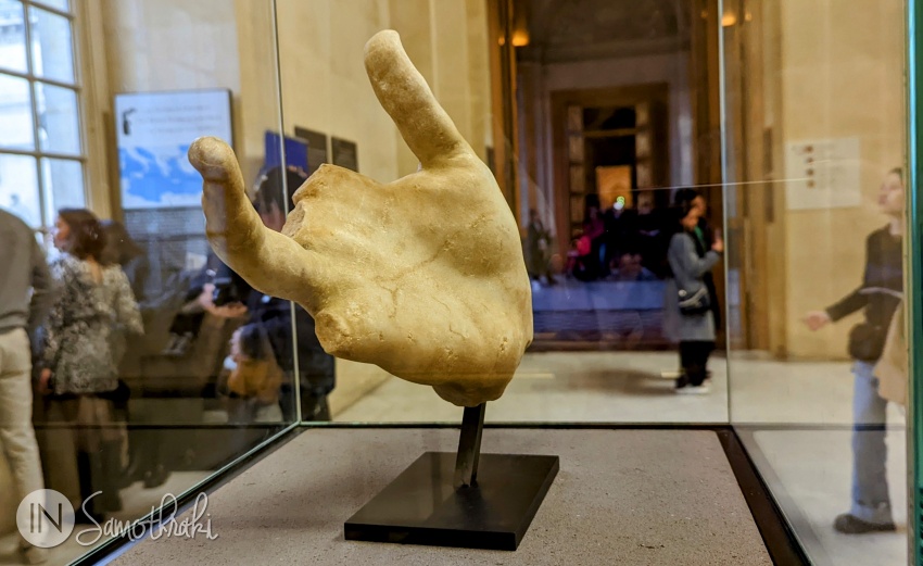 The right palm of Nike of Samothrace, at the Louvre Museum