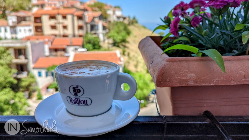Cappuccino at Trapeza Café