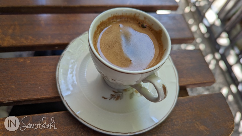 Greek coffee at Trapeza café