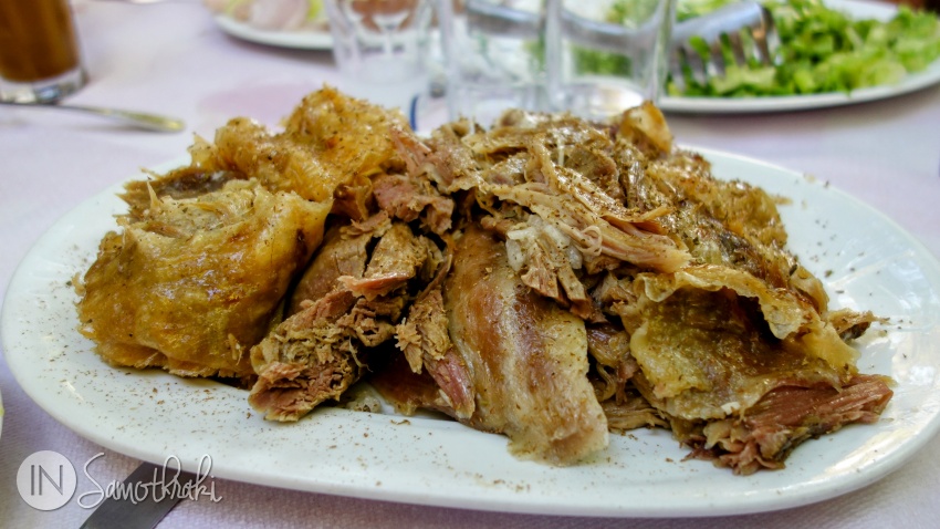 Roast goat at Taverna O Vrachos